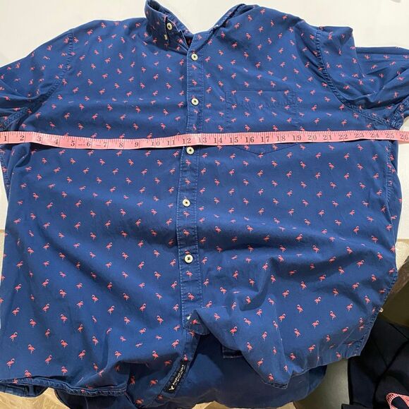 American Eagle Men’s XL Flamingo Print Button-Up Shirt | Seriously Soft 100% Cot - Picture 5 of 7